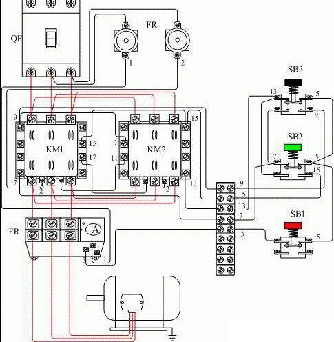 三廂異步電動機正反轉接線圖2